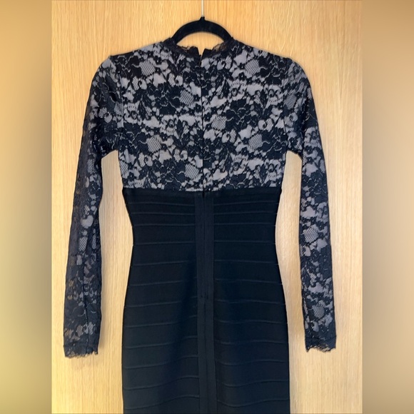 Herve Leger Candice Black Off Shoulder Dress Size XS - Picture 8 of 14